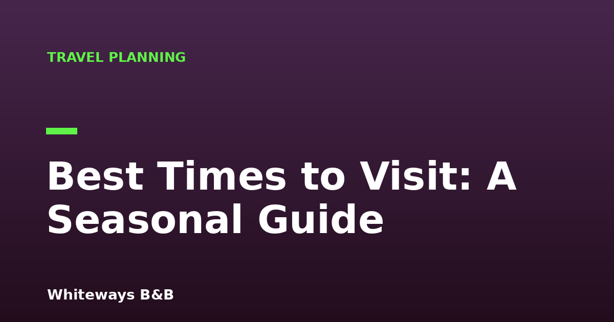 Best Times to Visit: A Seasonal Guide